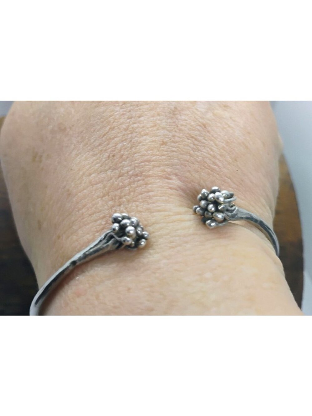 Modernist Brutalist Sterling Silver Cuff Bracelet